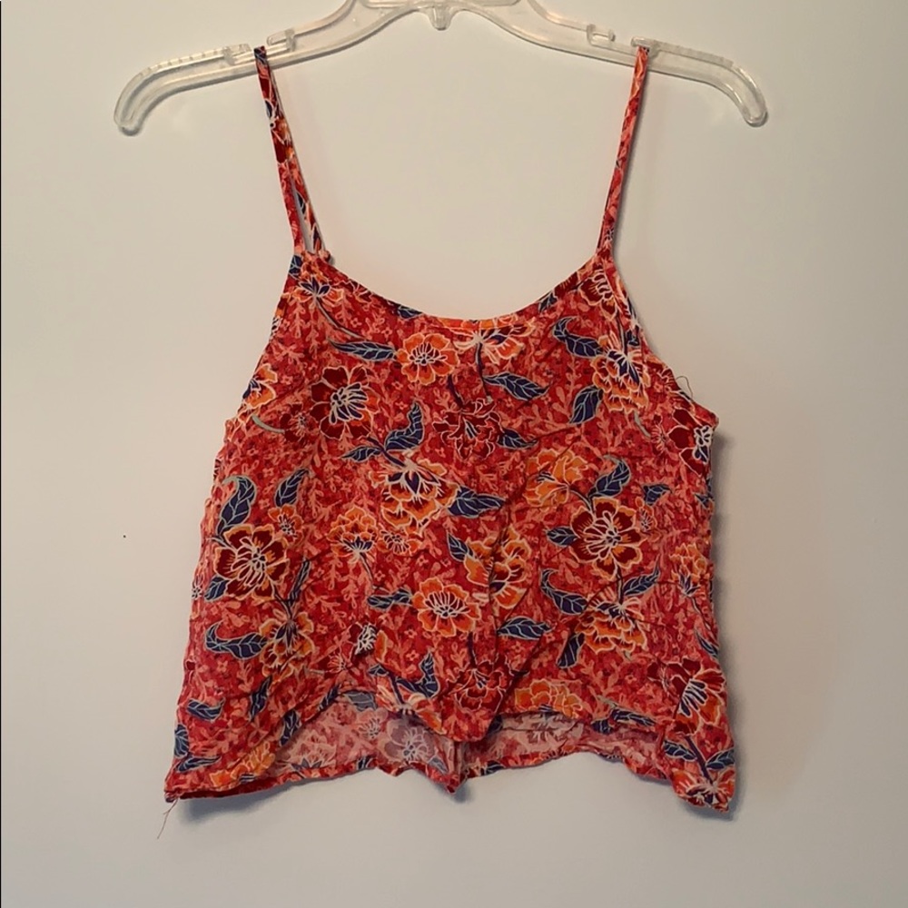 Floral cropped tank top